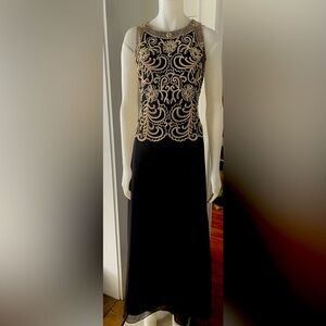 JKara NEW YORK Long Black Beaded Evening/Cocktail/Party Dress